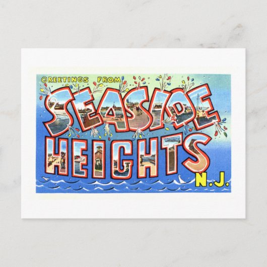 ヴィンテージの挨拶をシーサイドハイツ,ニュージャージー ポストカード (正面)