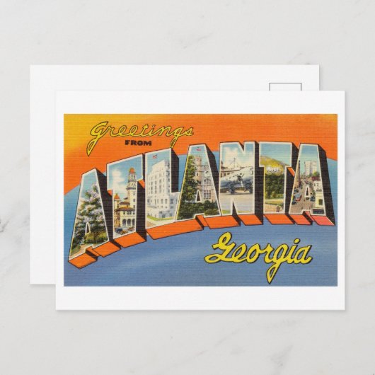 ヴィンテージの挨拶アトランタ,ジョージア ポストカード (正面/裏面)