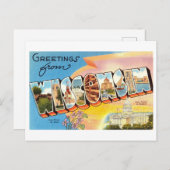 ヴィンテージの挨拶ウィスコンシン ポストカード (正面/裏面)