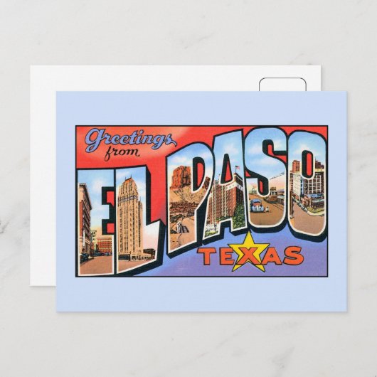 ヴィンテージの挨拶エルパソテキサス州 ポストカード (正面/裏面)