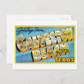 ヴィンテージの挨拶ガルベストンビーチ,テキサス州 ポストカード (正面/裏面)