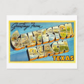 ヴィンテージの挨拶ガルベストンビーチ,テキサス州 ポストカード (正面)