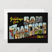 ヴィンテージの挨拶サンフランシスコ旅行 ポストカード (正面/裏面)
