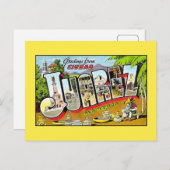 ヴィンテージの挨拶シウダジュアレス・オールド・メキシコ ポストカード (正面/裏面)