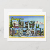 ヴィンテージの挨拶ニューハンプシャー ポストカード (正面/裏面)
