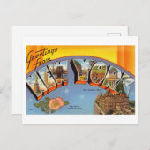 ヴィンテージの挨拶ニューヨーク州 ポストカード (正面/裏面)