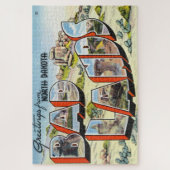 ヴィンテージの挨拶ノースダコタポステ ジグソーパズル (縦)