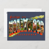 ヴィンテージの挨拶ハリウッド旅行 ポストカード (正面/裏面)