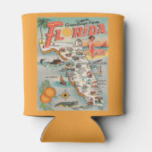 ヴィンテージの挨拶フロリダの地図 缶クーラー (裏面)