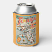 ヴィンテージの挨拶フロリダの地図 缶クーラー (缶裏面)