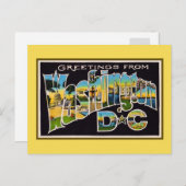 ヴィンテージの挨拶ワシントンDC ポストカード (正面/裏面)