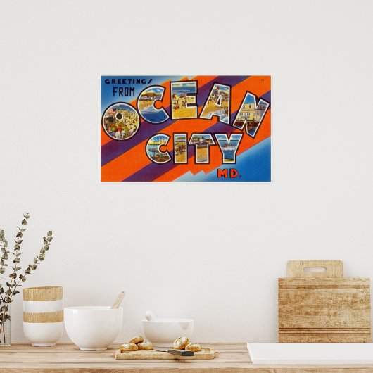ヴィンテージの挨拶海シティメリーランド ポスター (キッチン)
