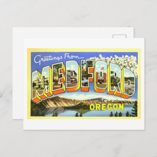 ヴィンテージの挨拶(オレゴン州メドフォード) ポストカード (正面/裏面)