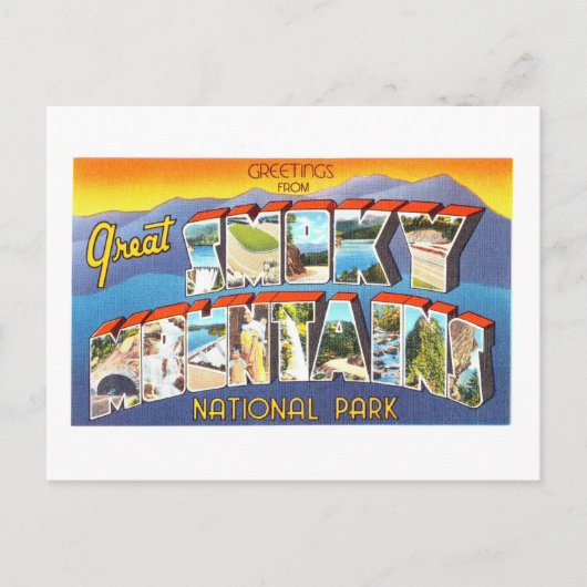 ヴィンテージの挨拶：スモークマウンテンズ国立公園 ポストカード (正面)