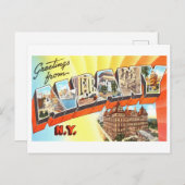 ヴィンテージの挨拶，ニューヨーク，アルバニー ポストカード (正面/裏面)