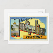 ヴィンテージの挨拶，バーモント，モンペリエ ポストカード (正面/裏面)