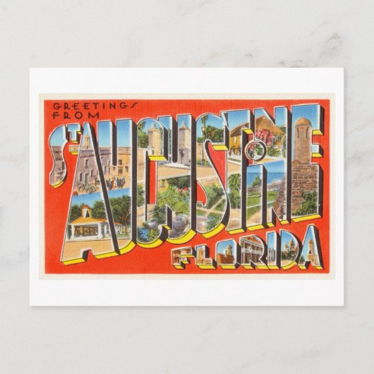 ヴィンテージの挨拶(フロリダ州セントオーガスティン) ポストカード (正面)