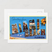 ヴィンテージの挨拶,フロリダ州マイアミビーチ ポストカード (正面/裏面)
