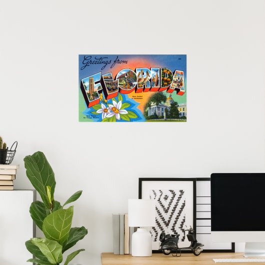 ヴィンテージの挨拶 ポスター (ホームオフィス)