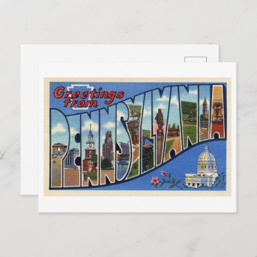 ヴィンテージの挨拶 ポストカード (正面/裏面)