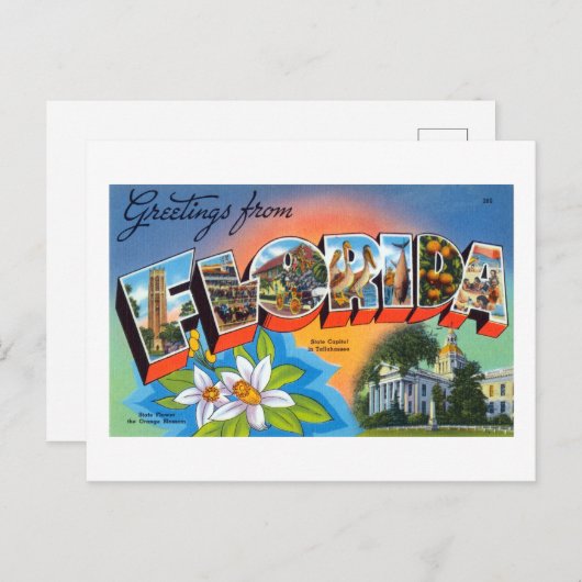 ヴィンテージの挨拶 ポストカード (正面/裏面)