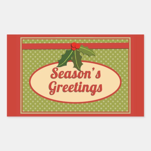 ヴィンテージの挨拶 長方形シール (正面)