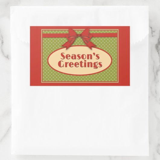 ヴィンテージの挨拶 長方形シール (バッグ)