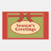 ヴィンテージの挨拶 長方形シール (正面)