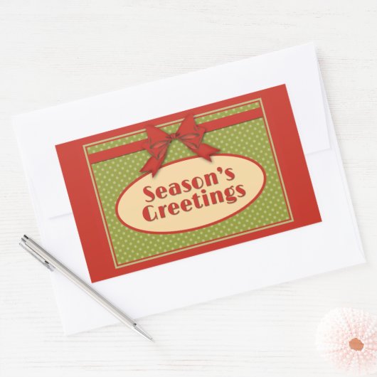 ヴィンテージの挨拶 長方形シール (封筒)