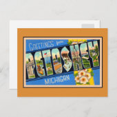 ヴィンテージの挨拶Petoskey Michigan ポストカード (正面/裏面)