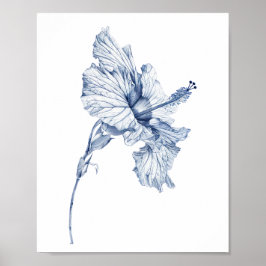 ヴィンテージの描画 ハイビスカスの花 ハイビスカスのスケッチ , ポスター