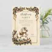 ヴィンテージの揺れる馬のクリスマス 招待状 (スタンド正面)