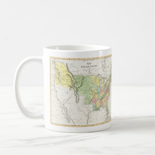 ヴィンテージの政治統一された州の地図（1833年） コーヒーマグカップ (左)