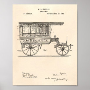 ヴィンテージの救急車1889のパテントの芸術古いPeper ポスター