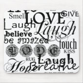 ヴィンテージの文字の生命アドバイスの服装およびギフト マウスパッド (正面)