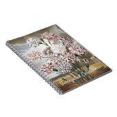 ヴィンテージの斑入りのカーネーションの花と灰色の空 ノートブック (右側)