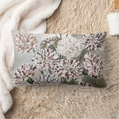 ヴィンテージの斑入りのカーネーションの花と灰色の空 ランバークッション (ブランケット)