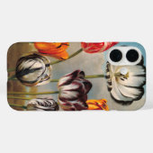ヴィンテージの斑入りのチューリップの花を背景にした風景 Case-Mate iPhoneケース (裏面 (横))