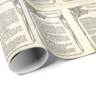 ヴィンテージの料理書からの菜食主義のレシピ ラッピングペーパー