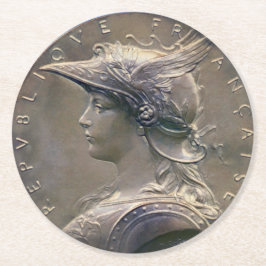 ヴィンテージの新しいのフランス人の円形浮彫り ラウンドペーパーコースター