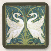ヴィンテージの新しいの白鳥の正方形のコルクのコースター コースター (正面)