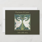 ヴィンテージの新しいの白鳥の結婚式招待状4 招待状 (正面)