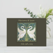 ヴィンテージの新しいの白鳥の結婚式招待状4 招待状 (スタンド正面)