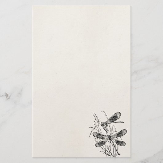 ヴィンテージの新しいトンボのパーソナライズなテンプレート 便箋 (正面)