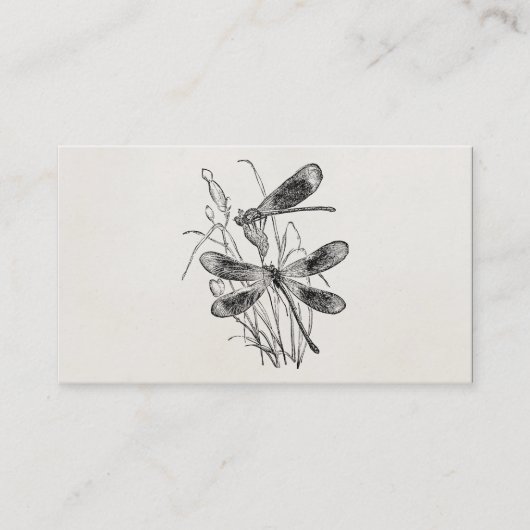 ヴィンテージの新しいトンボのパーソナライズなテンプレート 名刺 (正面)