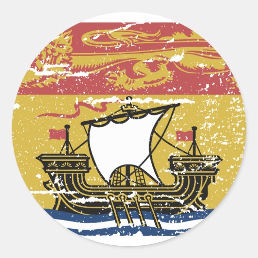 ヴィンテージの新しいブランズウィック旗 ラウンドシール (正面)