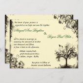 ヴィンテージの新しいライフ招待状イン白 招待状 (正面/裏面)