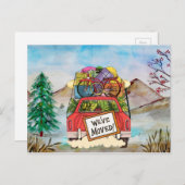 ヴィンテージの新しい住所はがき 案内ポストカード (正面/裏面)