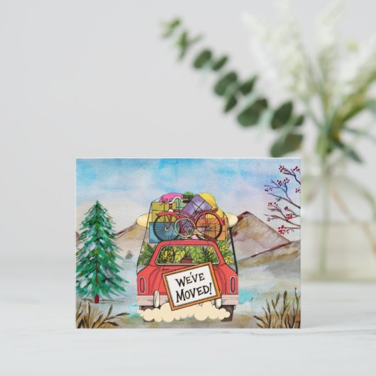 ヴィンテージの新しい住所はがき 案内ポストカード (スタンド正面)