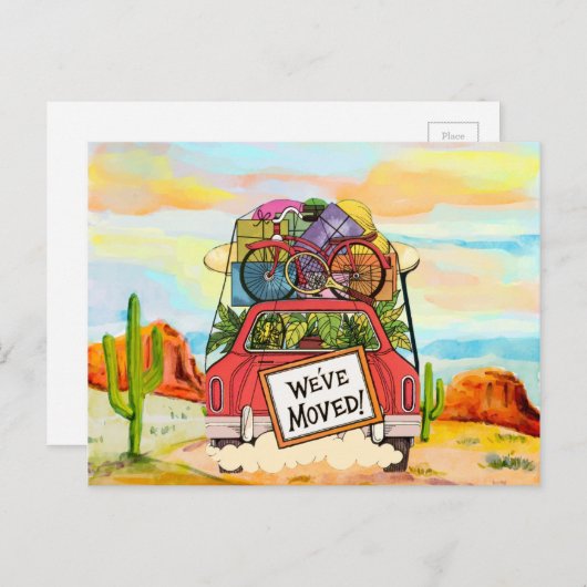 ヴィンテージの新しい住所はがき 案内ポストカード (正面/裏面)